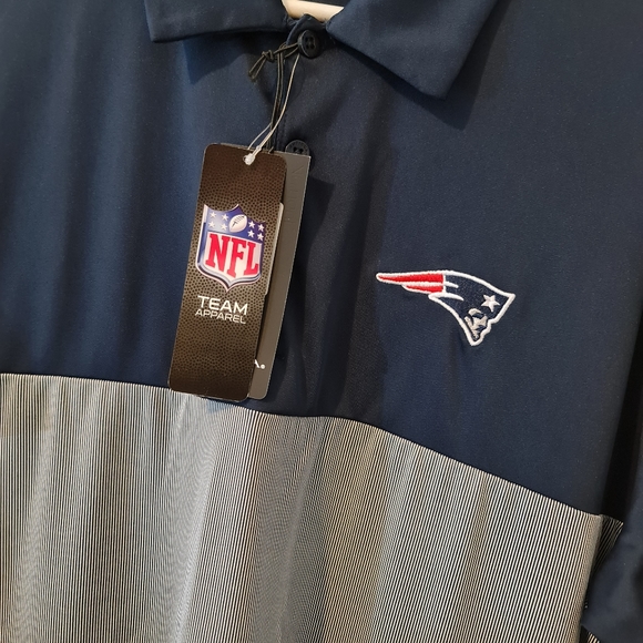 Mens NWTs New England Patriots Football Collared Polo Shirt - Picture 2 of 7